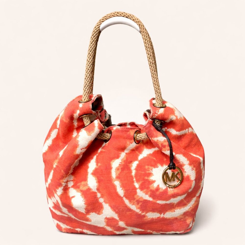 Michael Michael Kors Marina Canvas Poppy Tie-Dye Drawstring Bucket Tote
